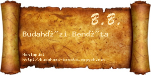 Budaházi Benáta névjegykártya